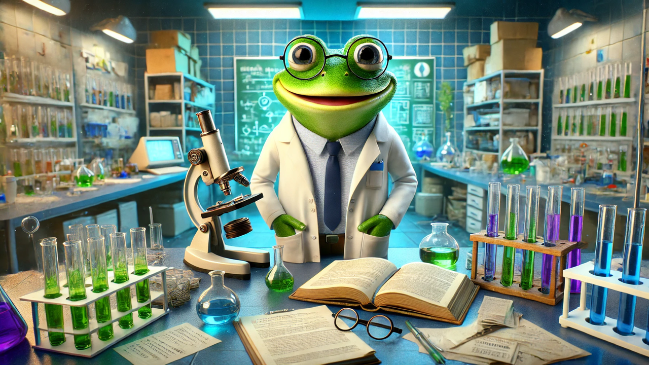 Frog in a lab coat
